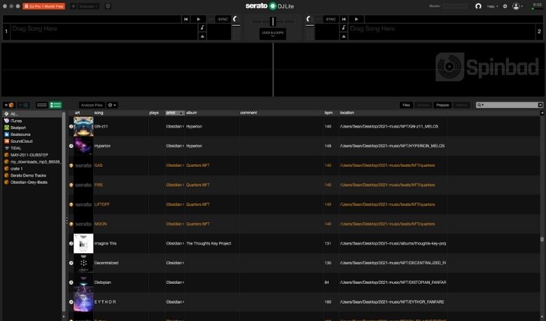 Serato DJ Lite User Interface