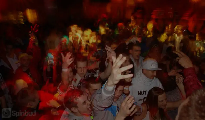 Crowd raving in a Club